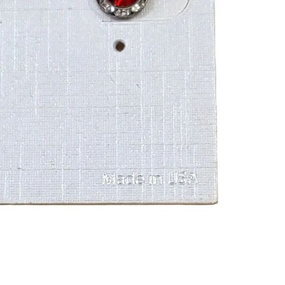 NEW Vintage Crystal Avenue July Ruby Birthstone and Swarovski Elements Earrings - Picture 5 of 8